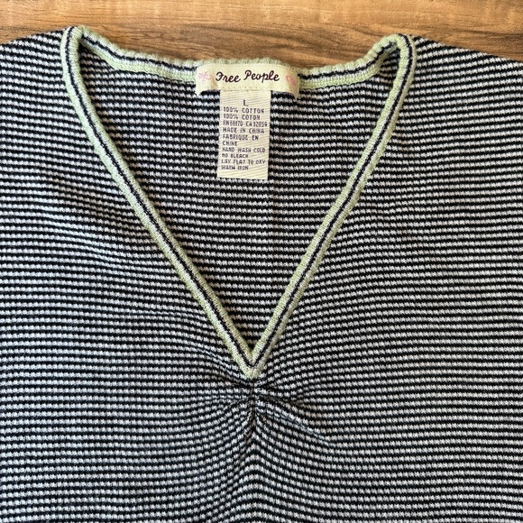 Vintage Free People Striped Cropped Sweater Tank - Picture 2 of 9